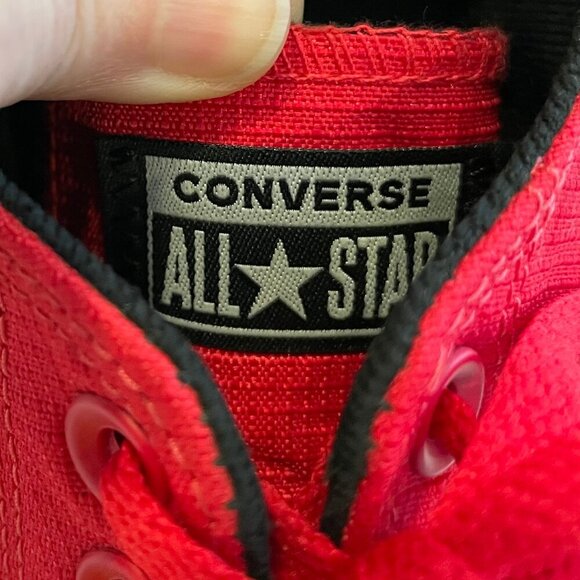 Converse All Star Casual Lo Cut Lace Up Textile Sneakers Red & Wht 8.5M/10.5 W - Picture 12 of 14